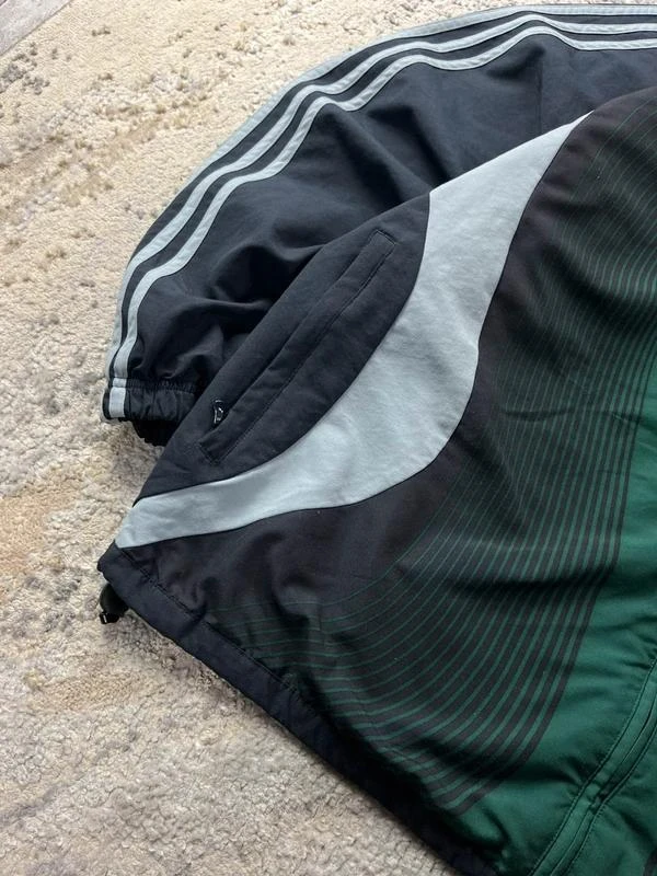 Vintage Retro anos 90 adidas Windbreaker Verde Cinza Jaqueta com Zíper Tamanho G – photo 6